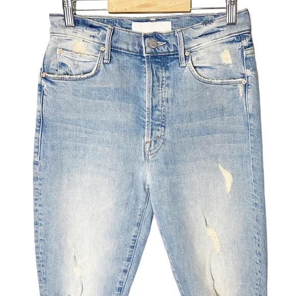 Mother Superior The Super Stunner Ankle Distressed Skinny Jeans Say Amen Again